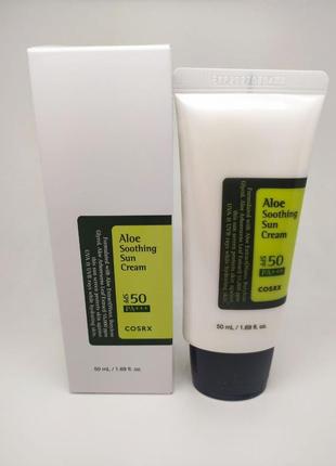 Зволожувальний крем із сонцезахисним фільтром spf 50+/pa cosrx — aloe soothing sun cream