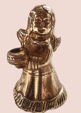 Девочка-ангел, подсвечник, бронза