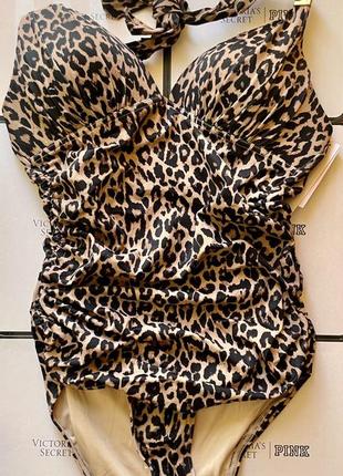 Слитный купальник victoria's secret  ruched push-up one-piece swimsuit леопард оригинал3 фото