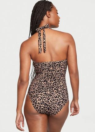 Слитный купальник victoria's secret  ruched push-up one-piece swimsuit леопард оригинал2 фото