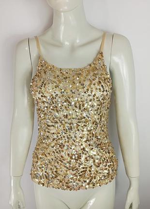 Топ yongli размер м топик майка кроп-топ футболка в паетках сетка