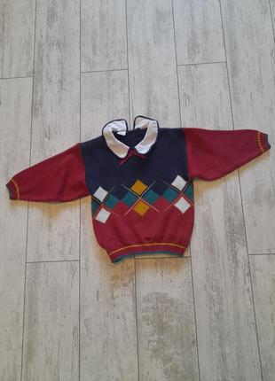 Винтажный свитер с воротничком на 3 года