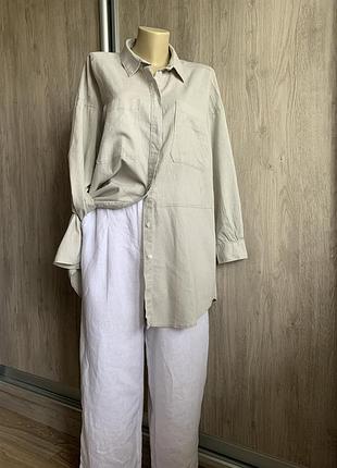 H&m вільна сорочка льон/бавовна