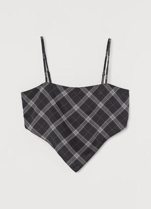 Укороченный топ нестандартной формы с тонесенькими бретелями h&m