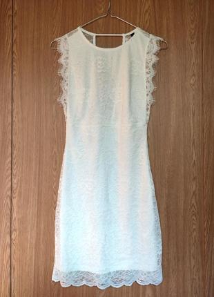 Нежное белое платье кружевное от divided h&m ☘️ 32eur/наш 36-38рр