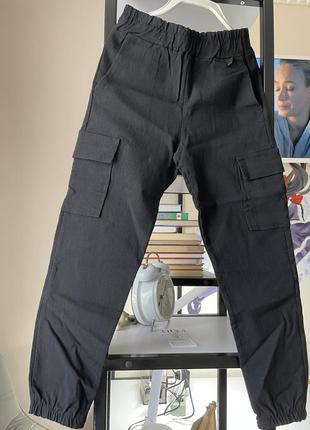 Джогери карго легкі штани з кишенями на резинці внизу для дівчинки 8-10 років