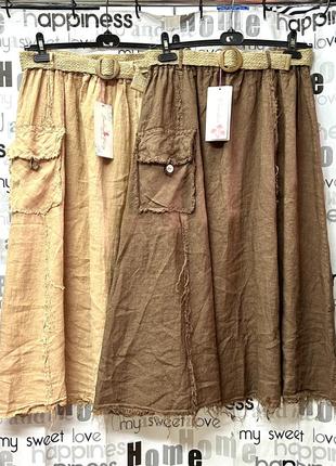 Sale❗️юбка 100 % лён🌱на резинке, италия, 48, 50, 52, 54, 56