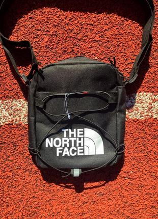 Чоловіча барсетка the north face/ жіночий месенджер через плече/ сумка через плече чорна / біла сумка / сумка тнф / портфель