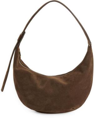 Вигнута шкіряна сумка через плече середнього розміру arket 1206879004