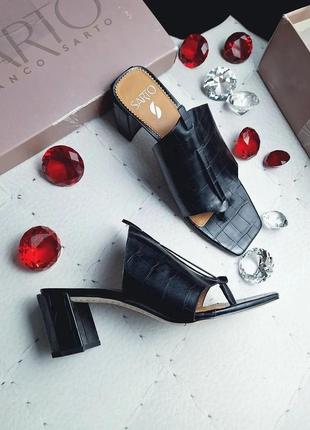 Sarto by franco sarto оригінал чорні шкіряні босоніжки