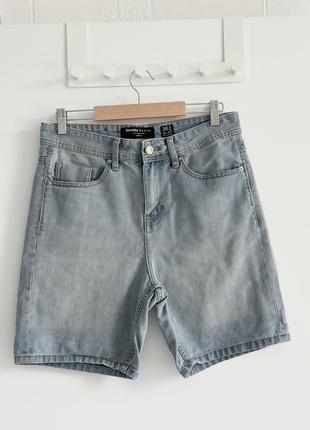 Шорты джинсовые голубые bershka