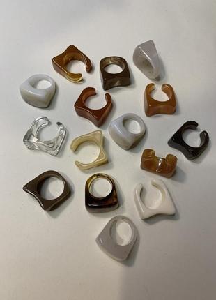 Набір каблучок з епоксидної смоли блакитні кільця з акрілу7 фото