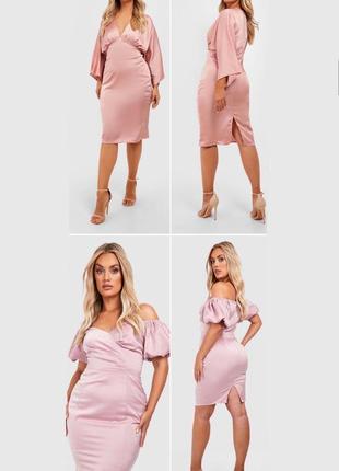 Атласні мідіплаття шикарні boohoo