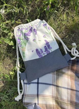 Бавовняний рюкзак мішок на шнурках