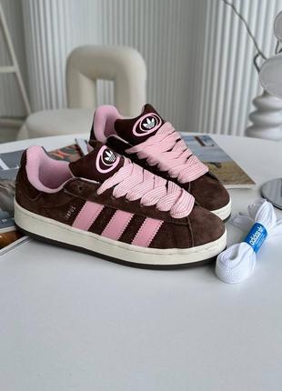 Adidas campus brown pink1 фото