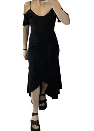 Платье длинное черное праздничное вечернее