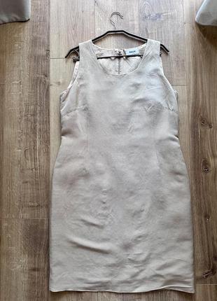 Льняное платье миди