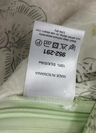 Шелковая мятная блузка кофточка декольте7 фото