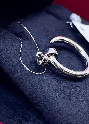 Серебряный кулон подвеска шарм бусина картье cartier гвоздь закрученный камни классика...