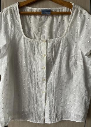 Легкая блуза из прошвы большого размера