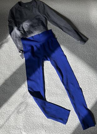 Лосіни лонгслів для спорту, для залу, кроп топ