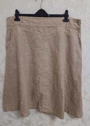 Актуальная льняная юбка необбеленный лён