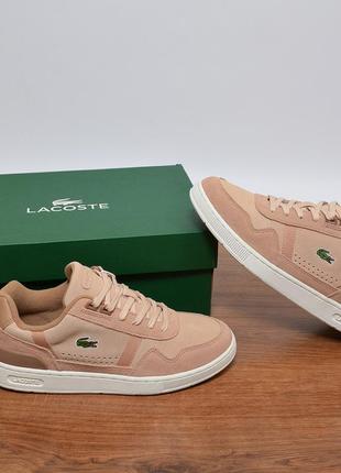 Lacoste t-clip suede rose кроссовки оригинал