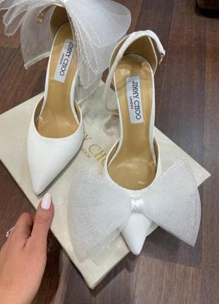 Святкові весільні білі туфлі з великими бантами в стилі jimmy choo преміум-якість 👠❤️‍🔥❤️‍🔥❤️‍🔥