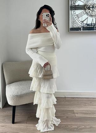 Спідниця максі з воланами viral hm