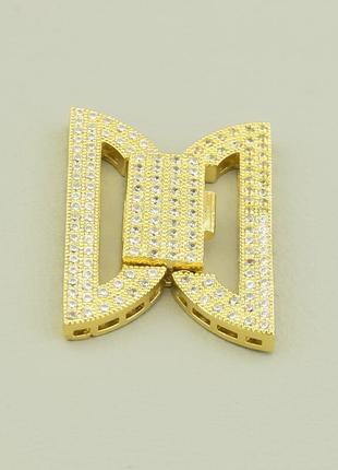 Замочек фианит 35х23мм.(позолота 18к (лимонная))