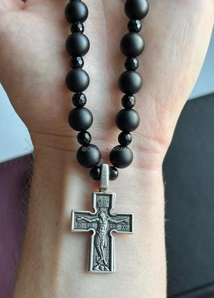 Подвеска в машину на зеркало с крестом крест в авто на бусах