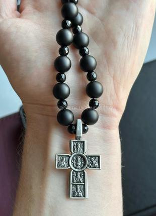 Подвеска в машину на зеркало с крестом крест в авто на бусах