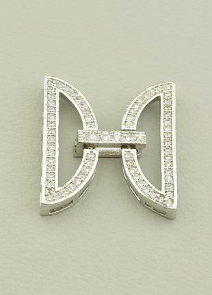 Замочек фианит 20х23мм.(родий)