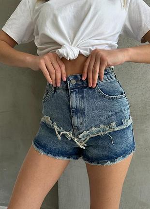 Женские трендовые короткие синие джинсовые рваные шорты мини, шорты-рванка