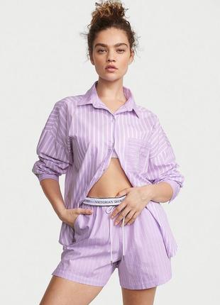Новинка!бавовняна сорочка з довгим рукавом і шорти xs s m l xxl  victoria's secret оригінал