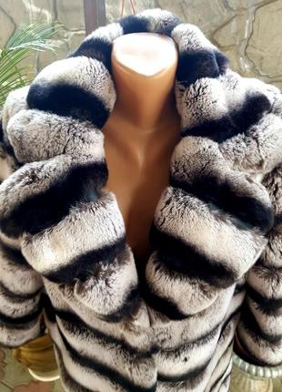 Шуба шубка с кролика рекс с англвійськом коміром шиншила нова .