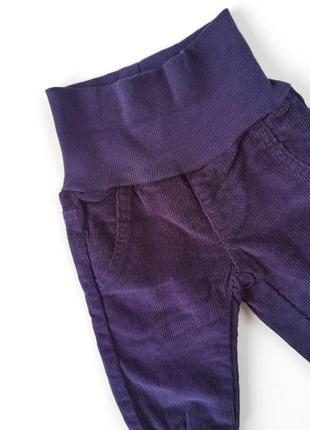 Брюки impidimpi вельветовые на хлопковой подкладке темно-синего цвета 62/68 размер