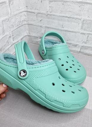 Утеплені сабо crocs fleece fur lined clogs розмір 37-38