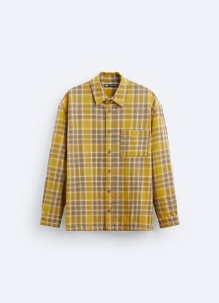 Оверсайз рубашка в клетку zara