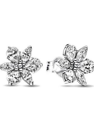 Сережки кульчики пусети маленькі срібні у стилі пандора