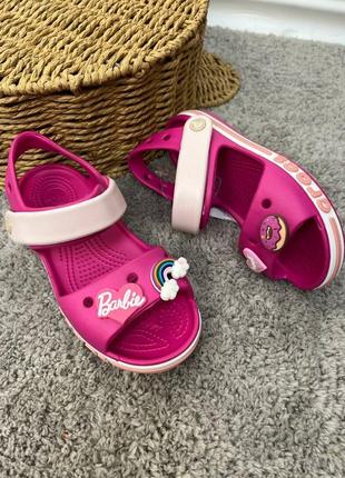 Дитячі сандалі crocs bayaband sandal kids candy/pink рожеві усі розміри у наявності джибітси2 фото