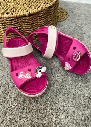 Дитячі сандалі crocs bayaband sandal kids candy/pink рожеві усі розміри у наявності джибітси