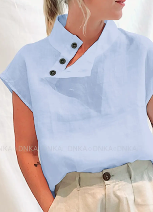 Женская льняная рубашка 42-44 46-48 50-52 54-56 razg4409-с41617yве1 фото