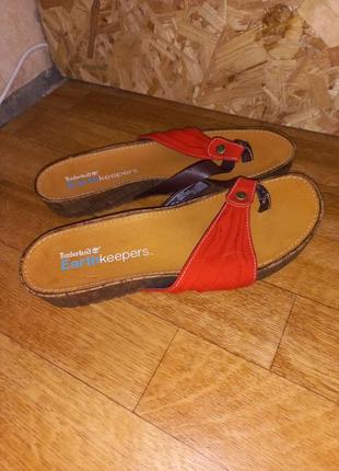 Новые кожаные шлепанцы Вьетнамки 39.5 размер timeberland earthkeepers estela cork umbrella thong