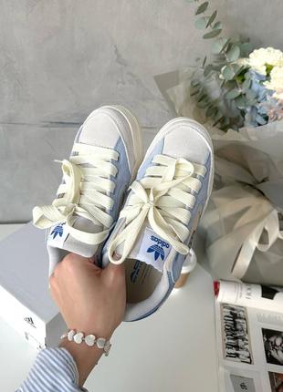 Кроссовки кеды замшевые женские ensemble survetement adidas bosnie blue/white2 фото
