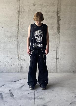 Thrashed slipknot tank top streetwear y2k sk8 vintage archive punk gothic opium avant  merch affliction  new rock