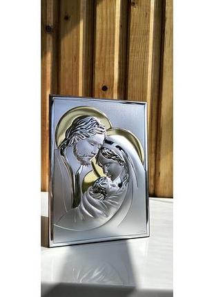 Прямоугольная серебряная икона "святая семья" valenti (9 x 13 см)