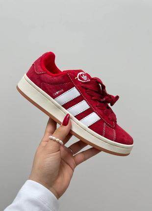 Кросівки adidas campus red white1 фото