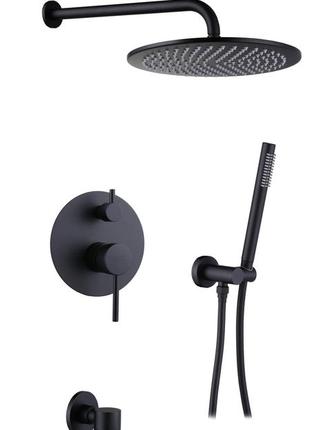 Душевая система скрытого монтажа со смесителем и изливом asignatura delicate 15527902 черная матовая