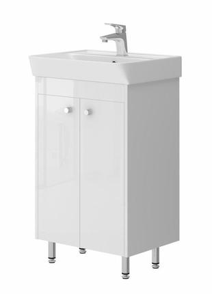 Тумба напольная 50 см juventa trinity tn-50 белая с умывальником sanovit neon-50